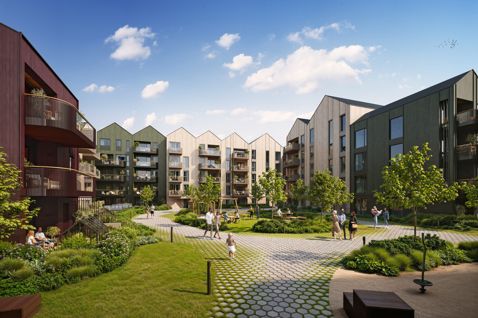 Gårdsrom, 3D-illustrasjon