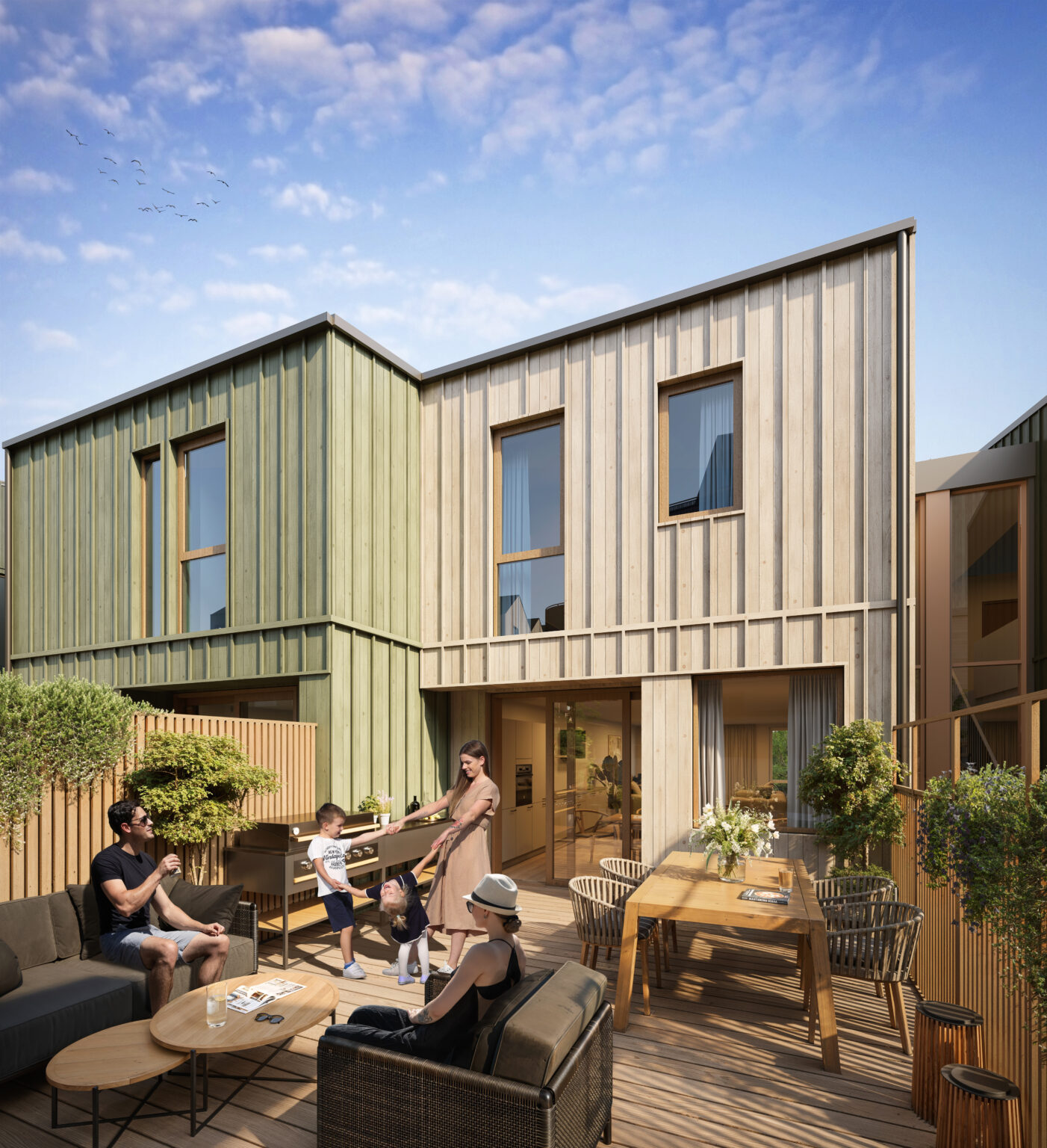 Terrasse Townhouse 6 - 3D-illustrasjon