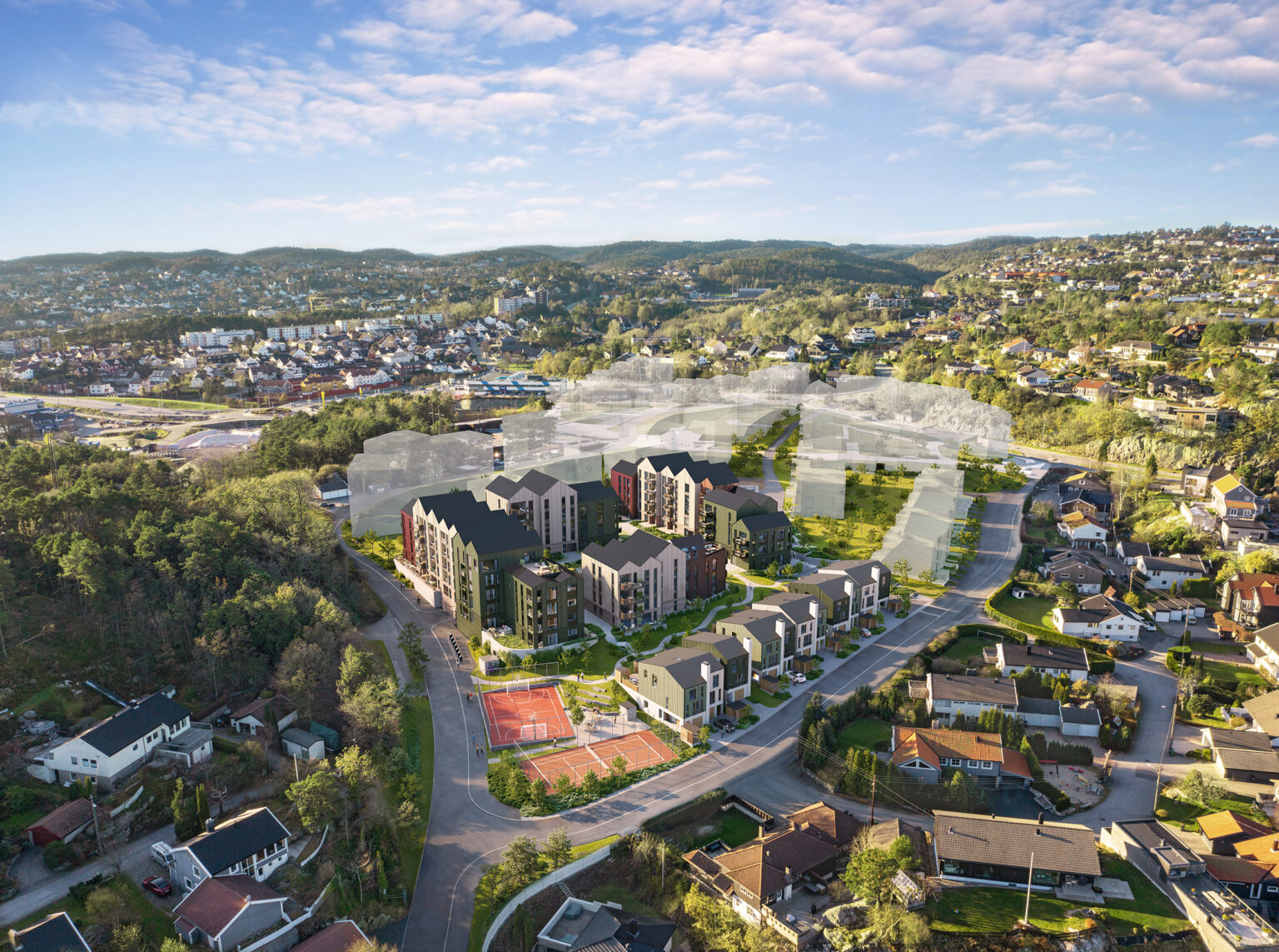 Dronefoto Byggetrinn 1, 3D-illustrasjon